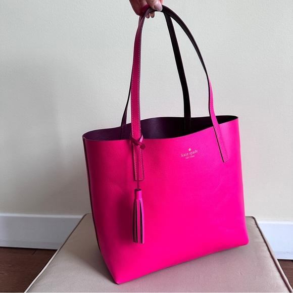 Kate Spade NY Ava Reversible Women's Tote Bag, Large - Pink and Burgundy - Picture 2 of 16